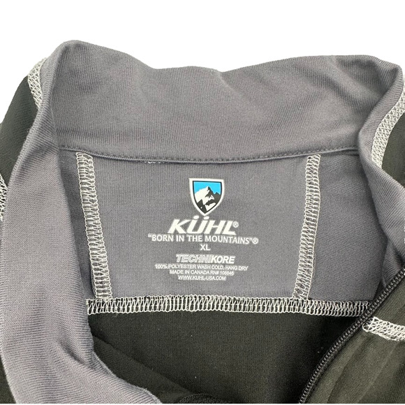 Kuhl Revel Sweater 1/4 Zip Black Gray Pullover Fleece Men's XL Jacket Hiking - Picture 3 of 6
